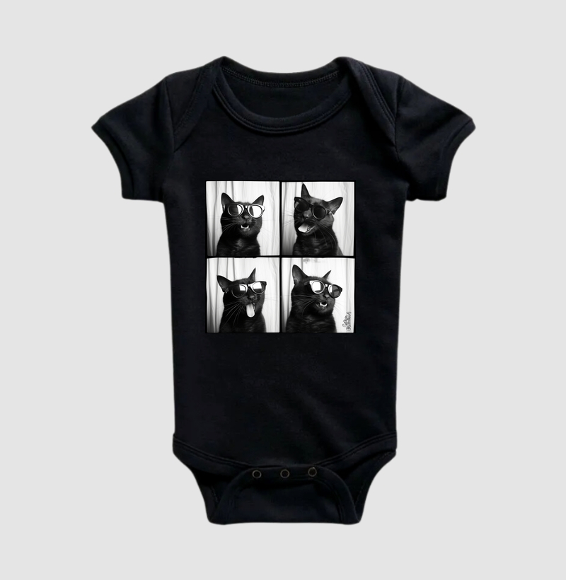 Gato Preto de Óculos Photobooth