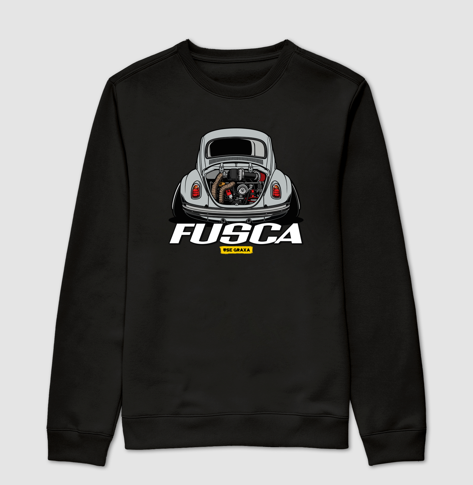Fusca Turbo Cinza Prata Escrita