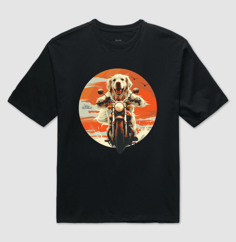 Golden Retriever Motociclista