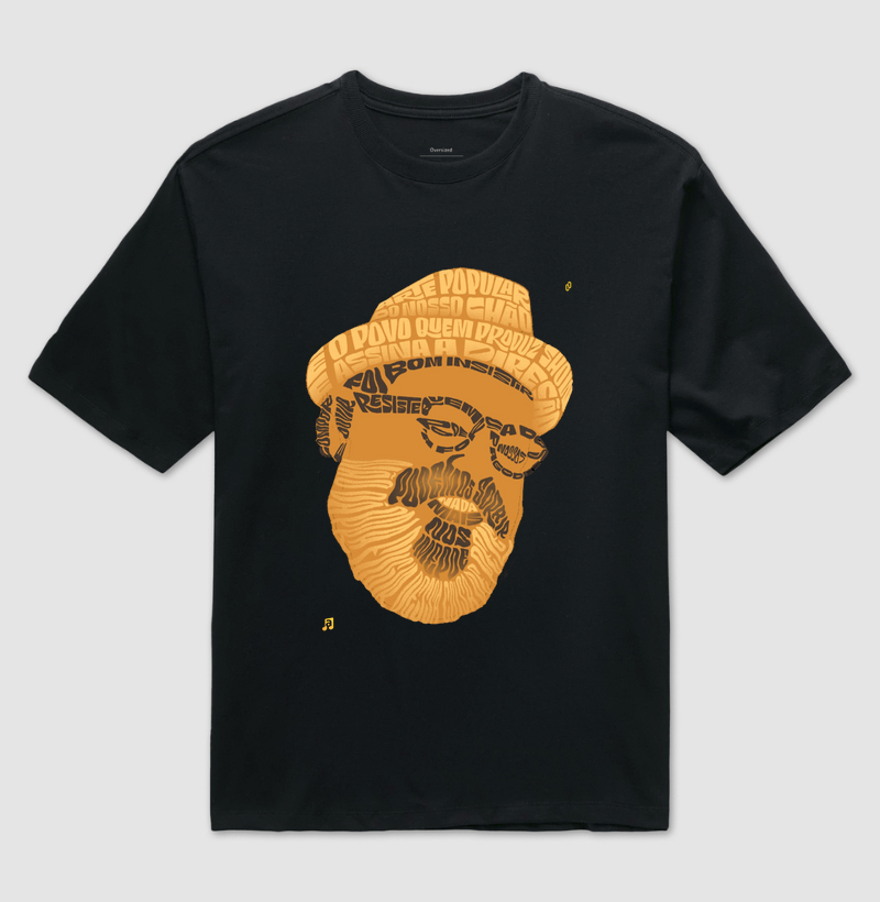 650 -CAMISETA OVERSIZED JORGE ARAGÃO ARTE PEDRO FORMIGA
