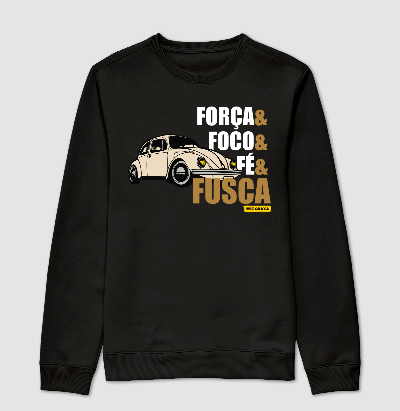 Força Foco Fé Fusca Original Bege