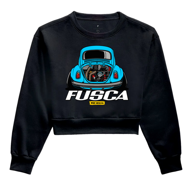 Fusca Turbo Azul Escrita