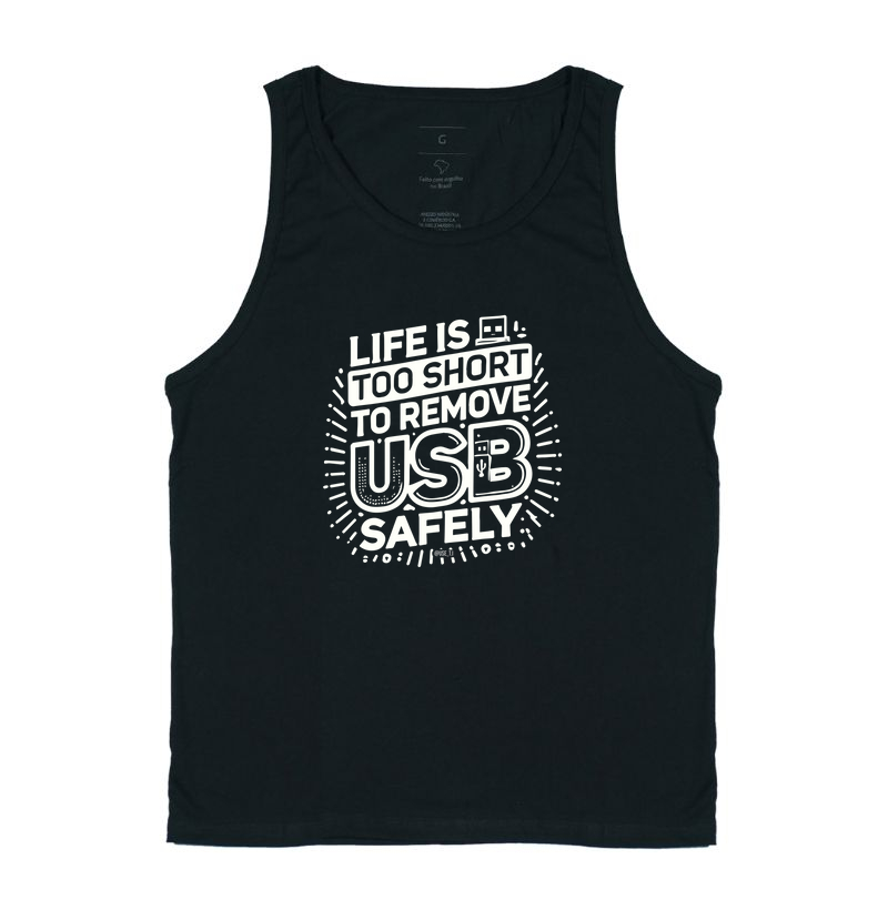 Camiseta Regata "Remove USB Safely" T.I