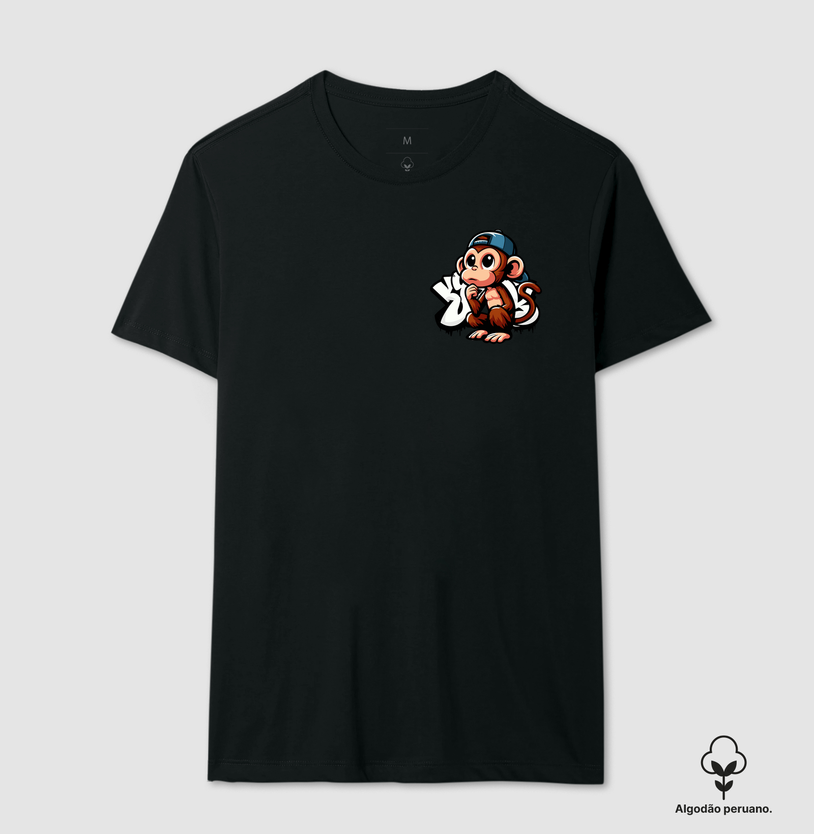 Camiseta Algodão Peruano Graf Monkey