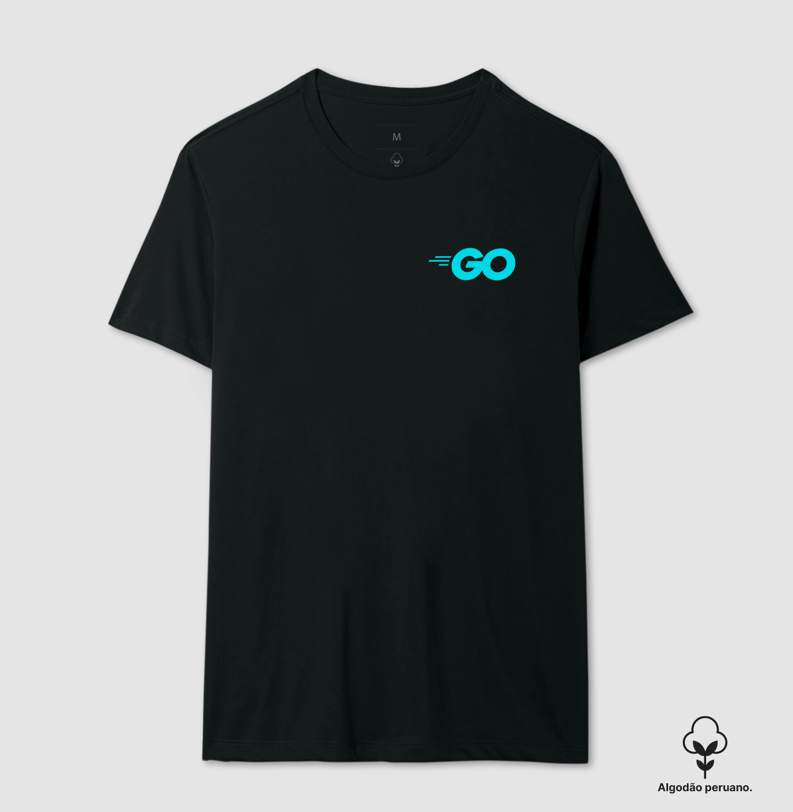 Camiseta Algodão Peruano "Golang" Logos T.I