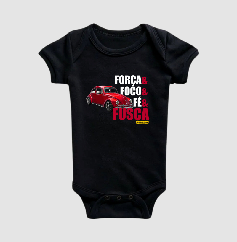 Força Foco Fé Fusca Vermelho