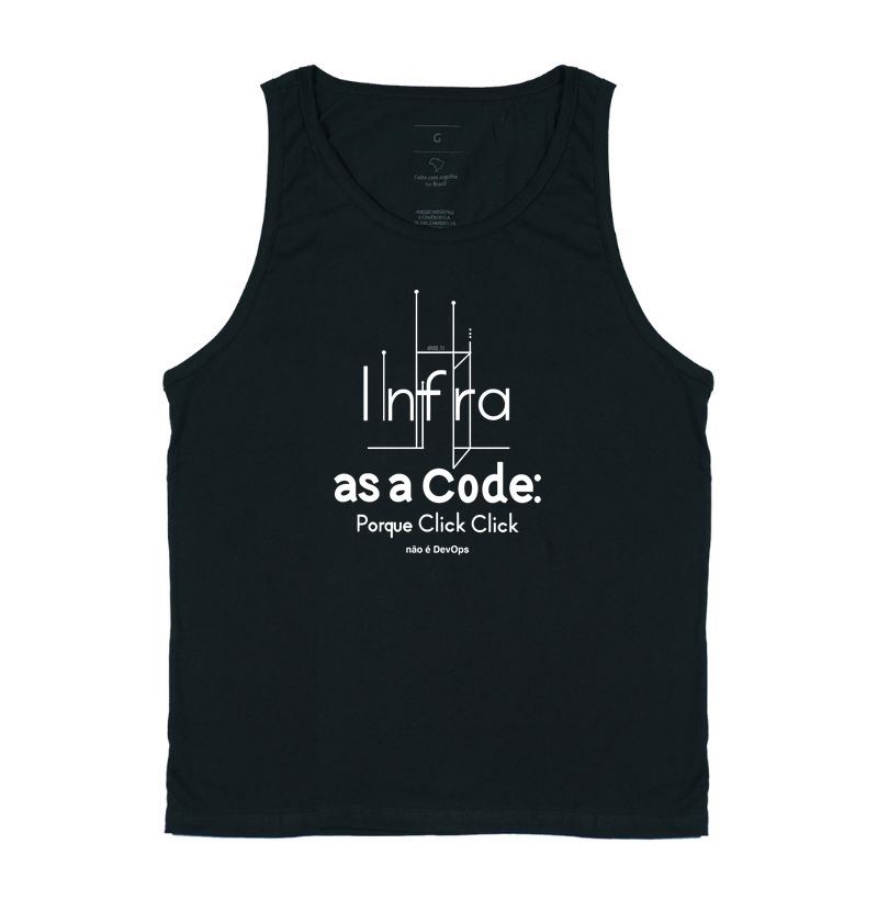 Camiseta "Infra as a Code, porque Click Click não é DevOps" Escuras T.I