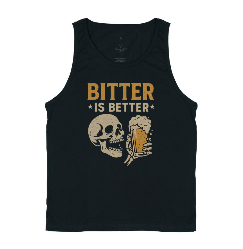Camiseta Bitter is Better – Caveira & IPA Amarga Cultura Cervejeira