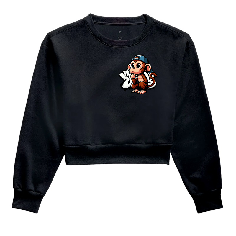 Moletom Cropped Graf Monkey