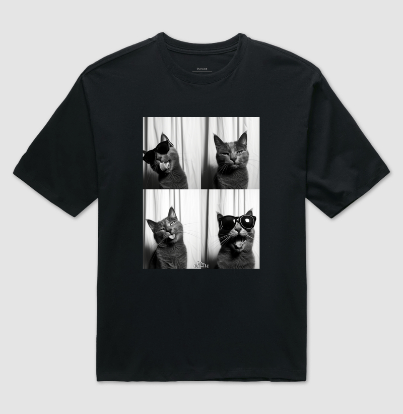 Gato Preto de Óculos Photobooth