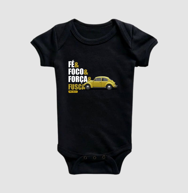 Fé Foco Força Fusca Amarelo