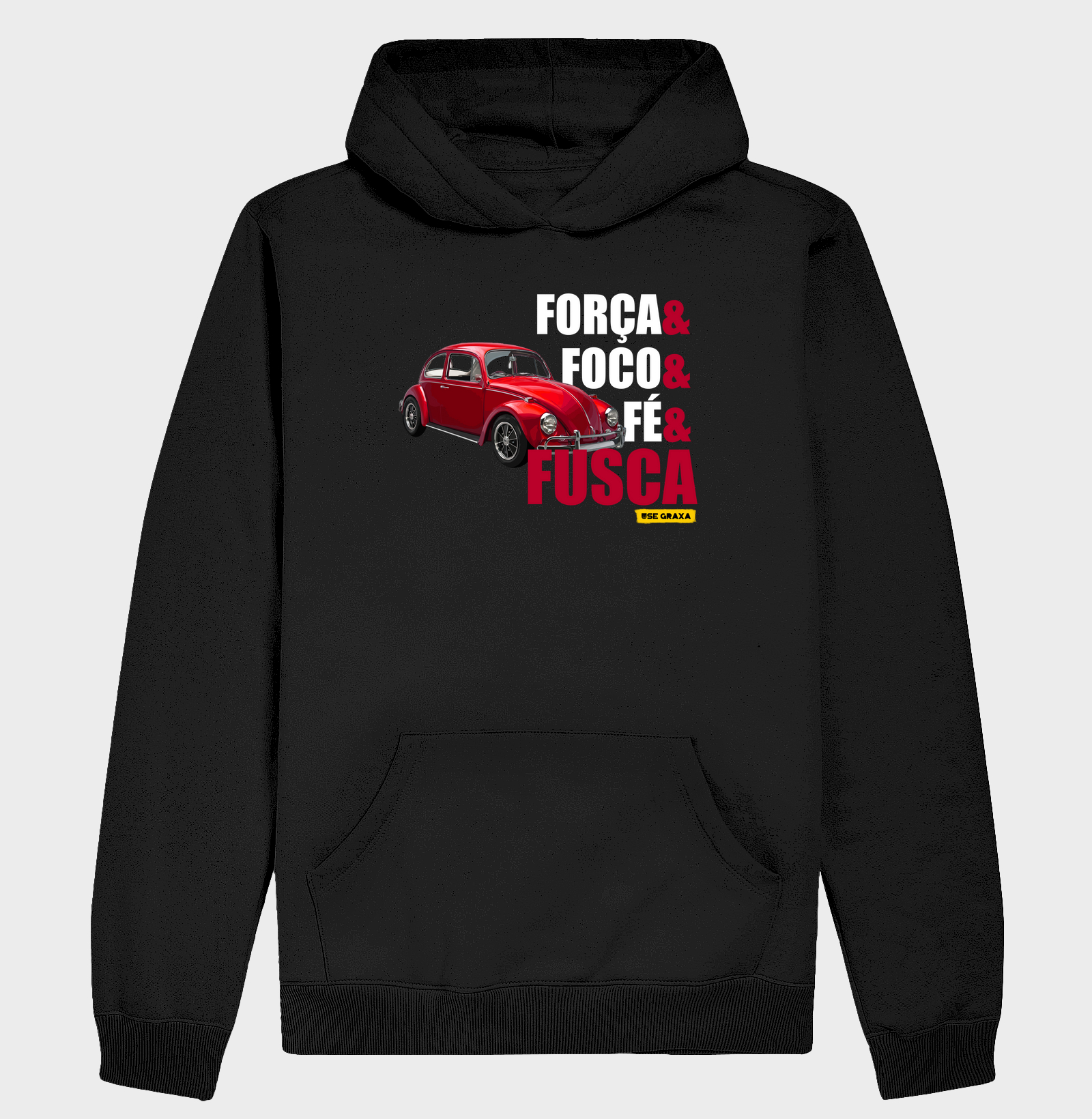 Força Foco Fé Fusca Vermelho