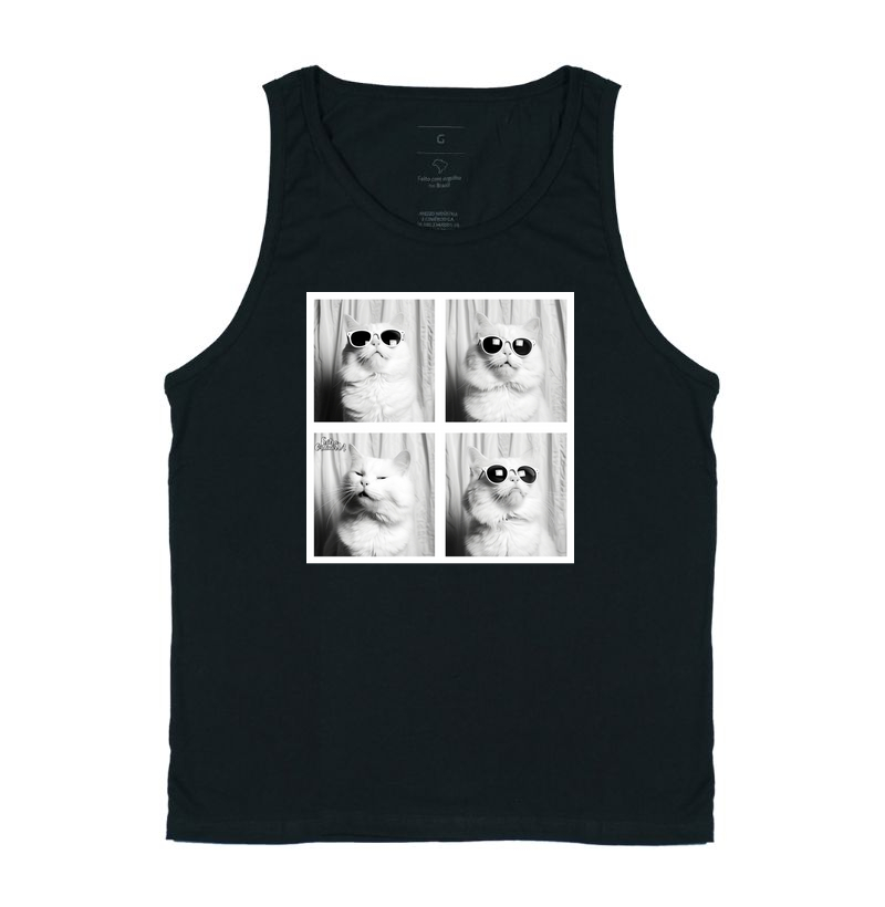 Camiseta Ensaio Fotografico Gato Branco