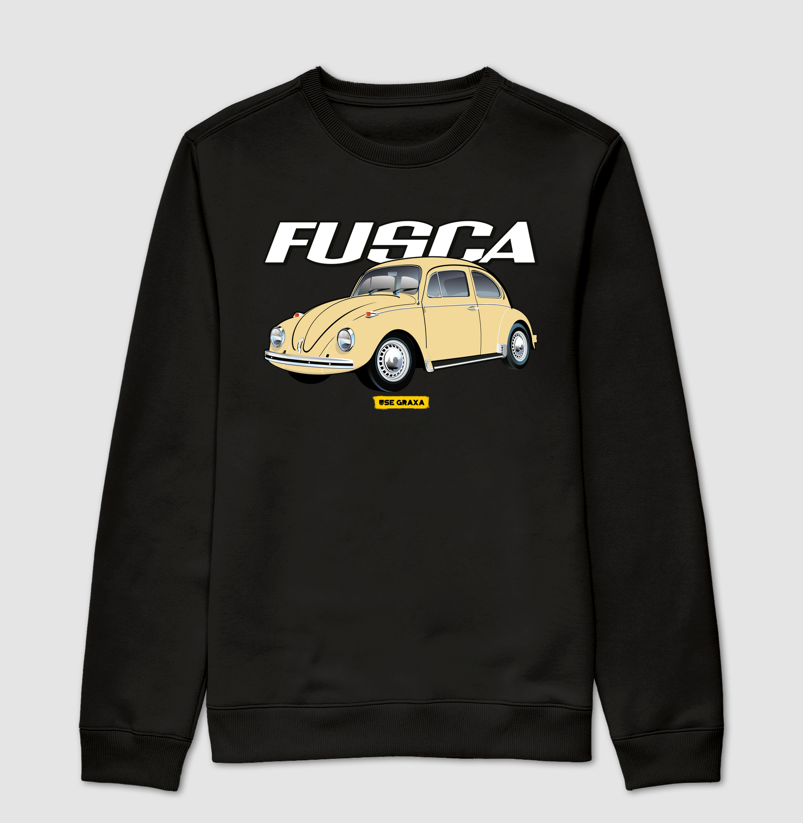 Fusca Bege Escrita