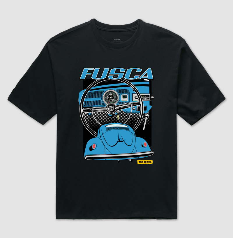 Fusca com Painel Azul