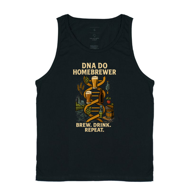 Camiseta DNA do Homebrewer – Brew. Drink. Repeat.
