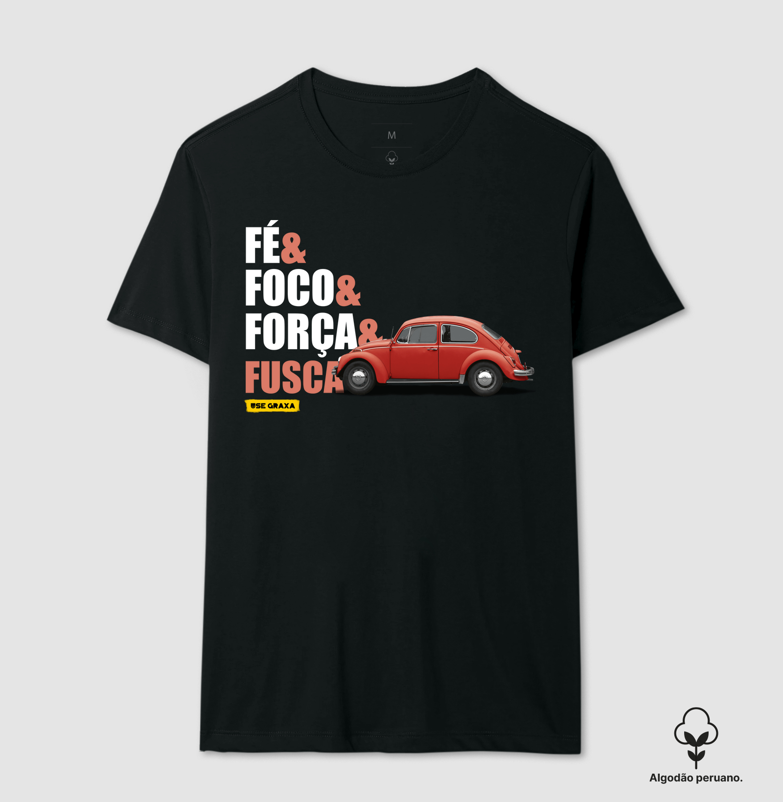Fé Foco Força Fusca Vermelho