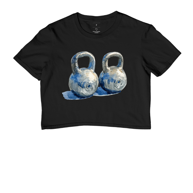 dois kettlebells em aquarela