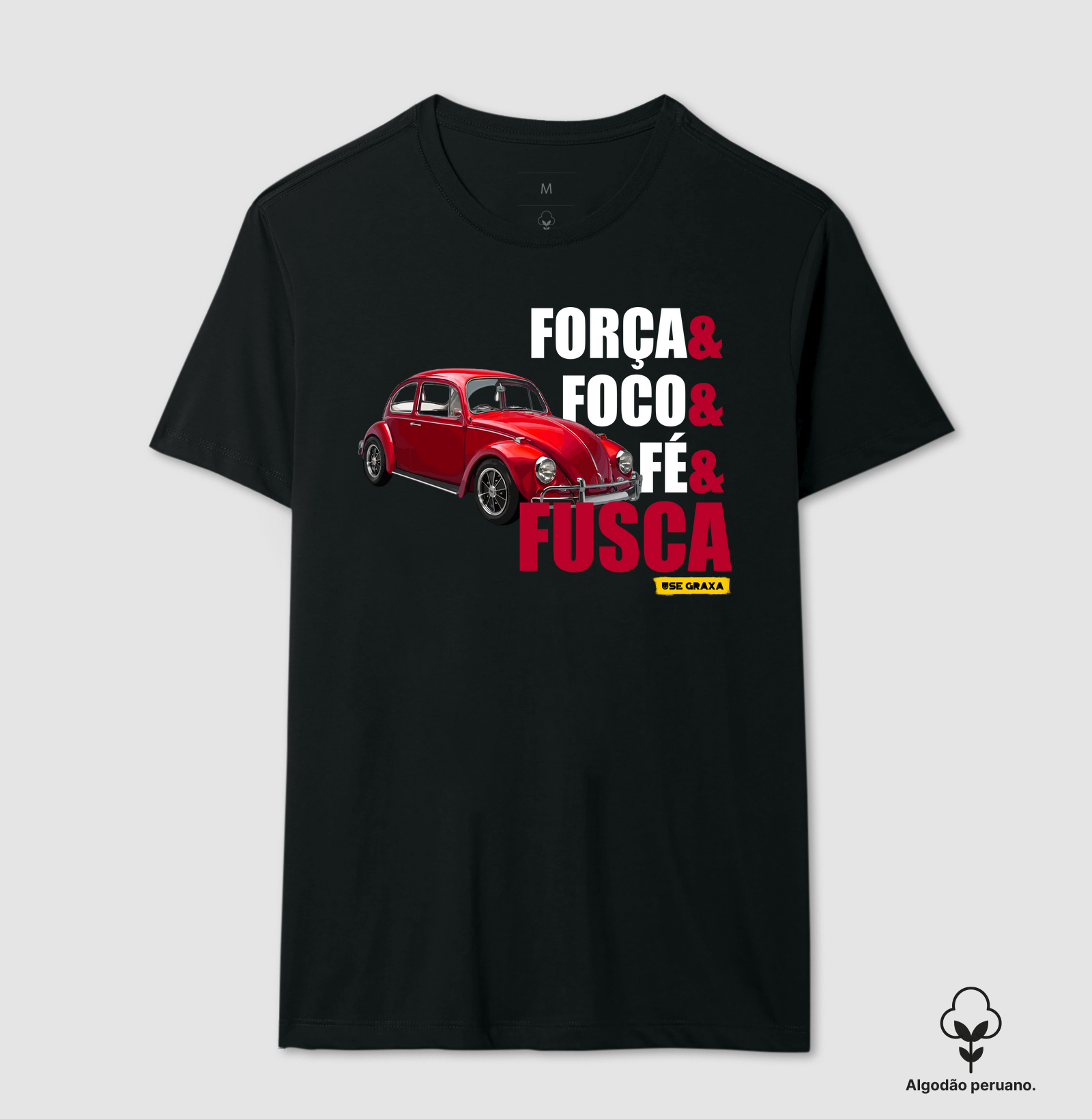 Força Foco Fé Fusca Vermelho
