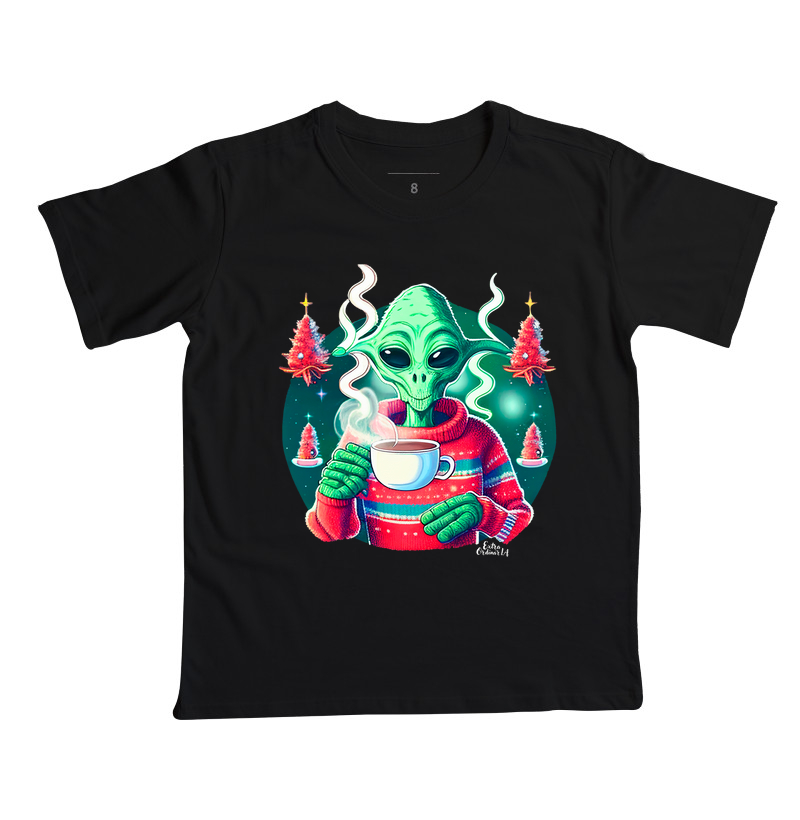 Alienígena Bebendo Café 