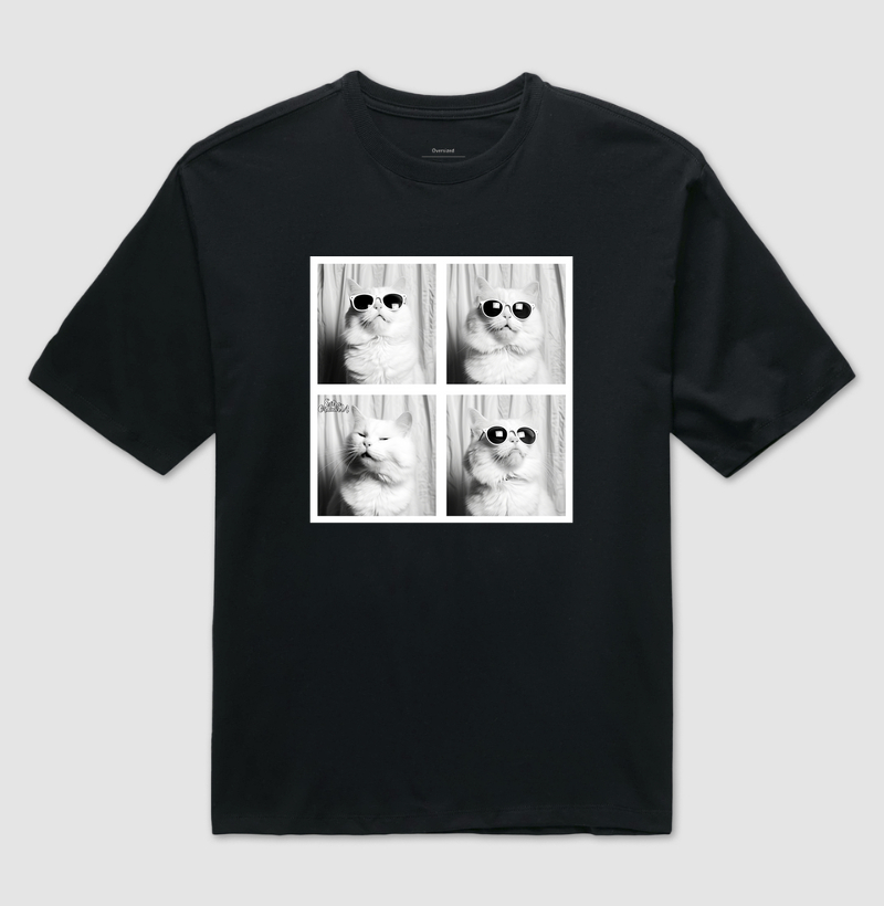 Camiseta Ensaio Fotografico Gato Branco