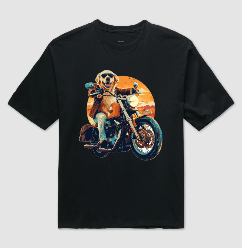 Golden Retriever Motociclista