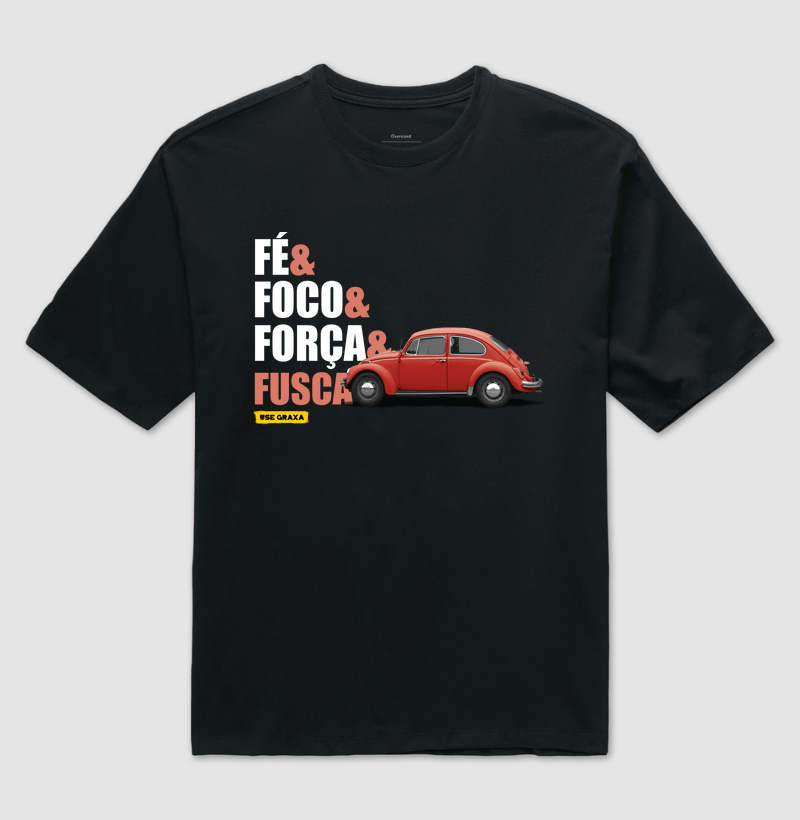Fé Foco Força Fusca Vermelho
