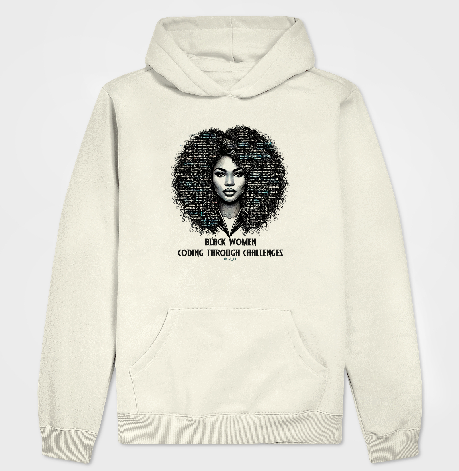 Moletom Hoodie Collab "Black Women coding"