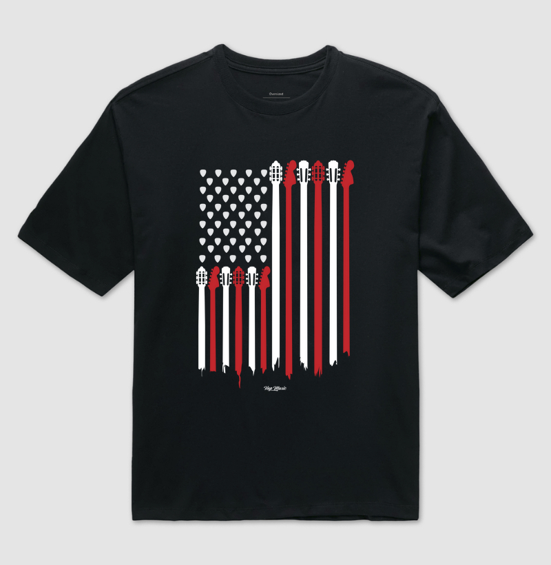 American Flag Acoustic&Guitar