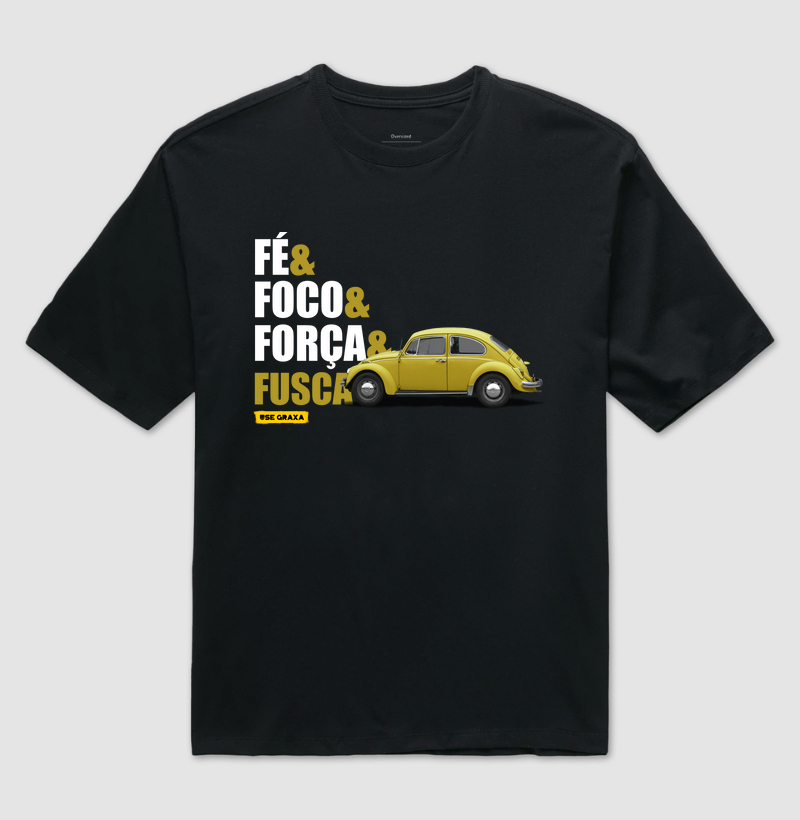 Fé Foco Força Fusca Amarelo