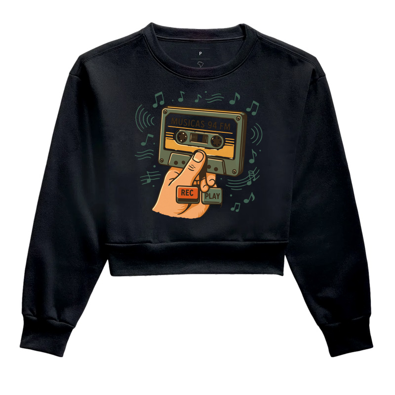 Cropped Moletom Fita k7