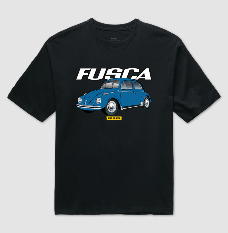 Fusca Azul Escuro Escrita