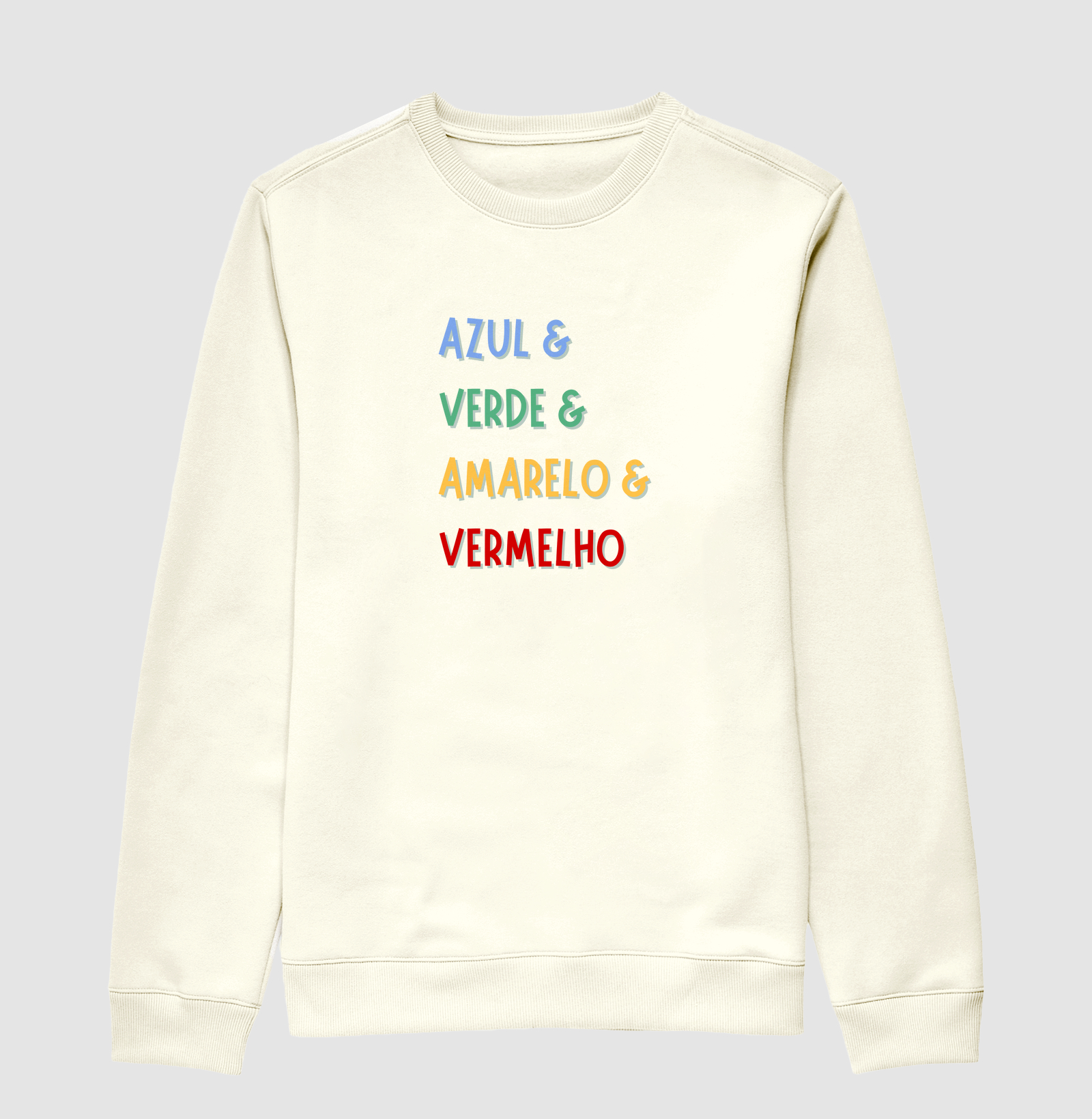 Azul, verde, amarelo e vermelho