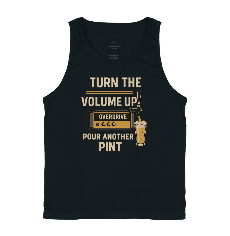 Camiseta Overdrive – Volume Máximo e Chope no Copo
