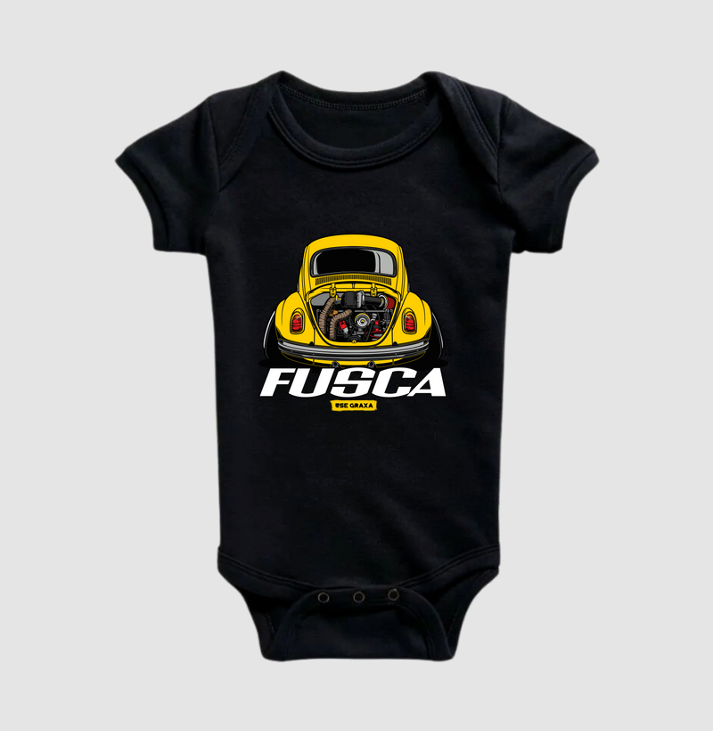 Fusca Turbo Amarelo Escrita