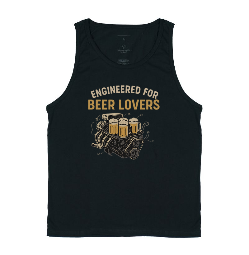 Camiseta Engineered for Beer Lovers Motor e Cerveja Artesanal