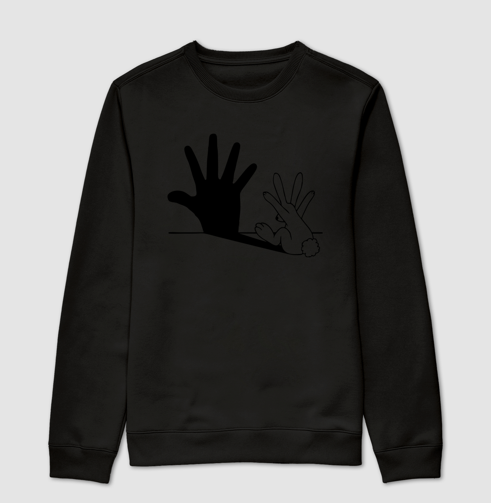 Coelho fazendo sombra de mão 