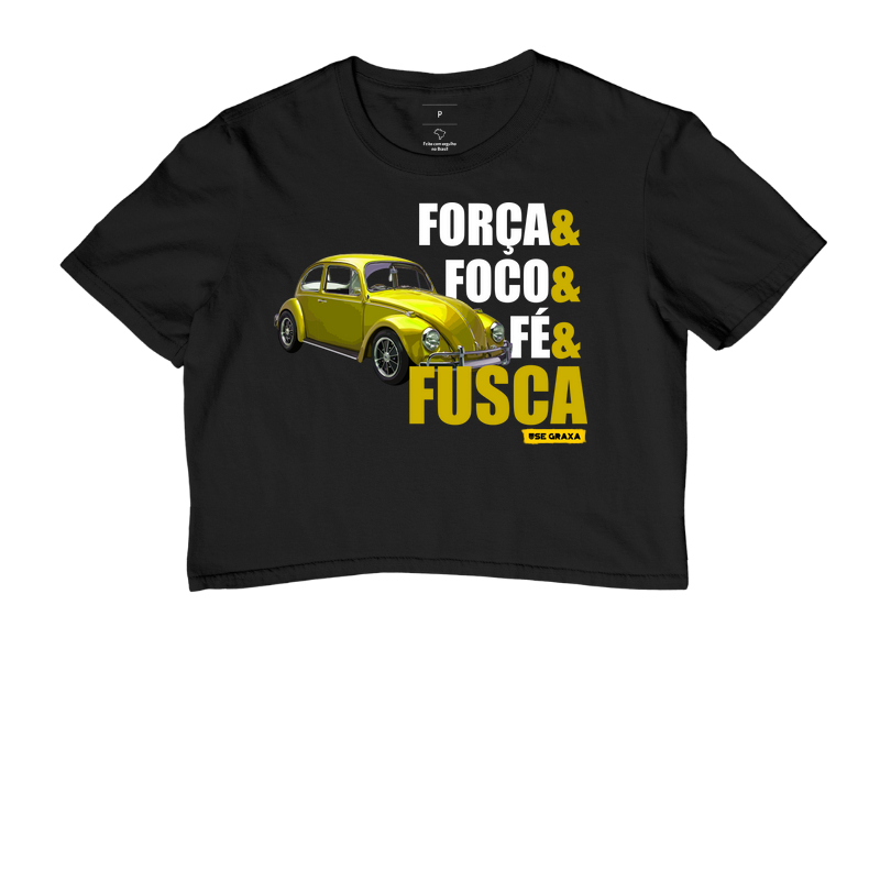Força Foco Fé Fusca Amarelo