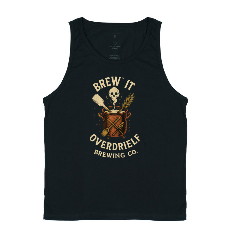 Camiseta Brew It Overdrief – Caldeirão Cervejeiro Vintage
