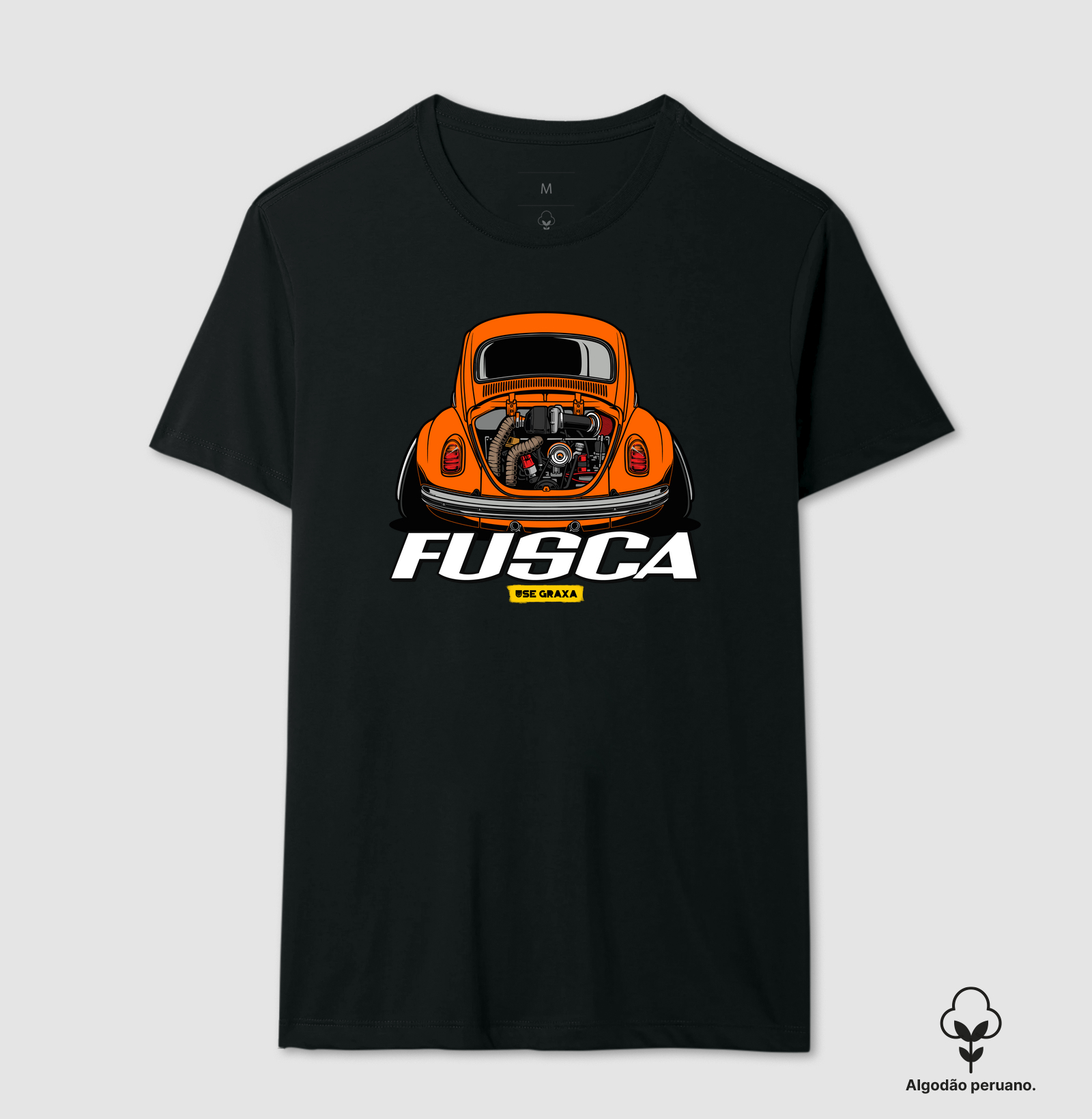 Fusca Turbo Laranja Escrita