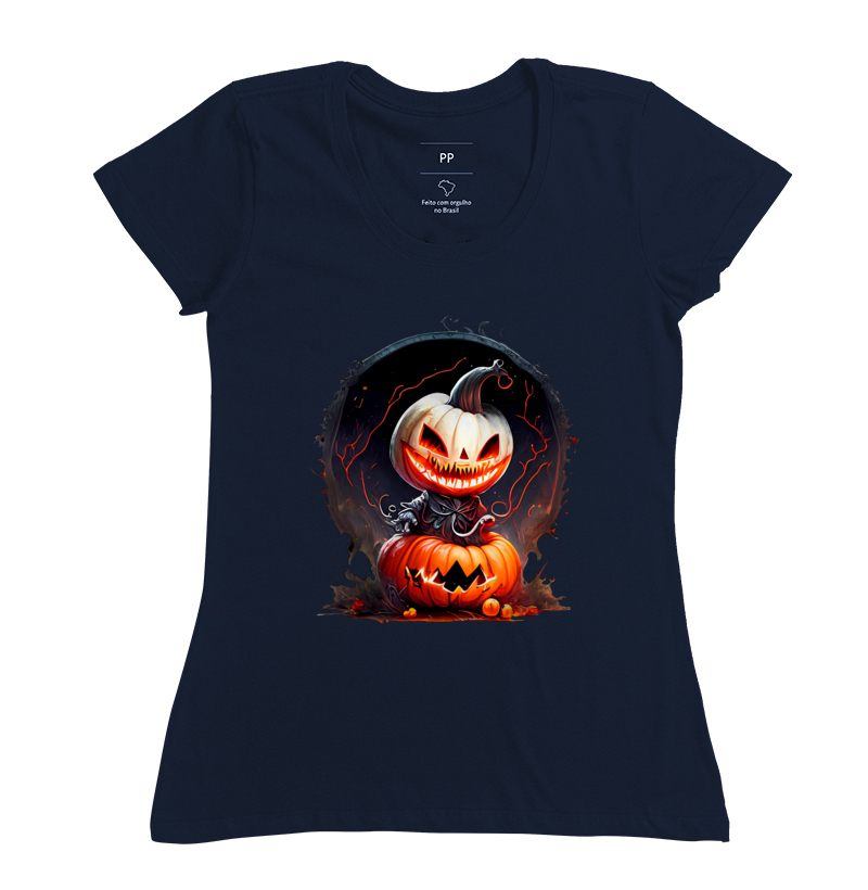 Camiseta com estampa de Halloween, Dia das Bruxas, Abobora Jack O Lantern.