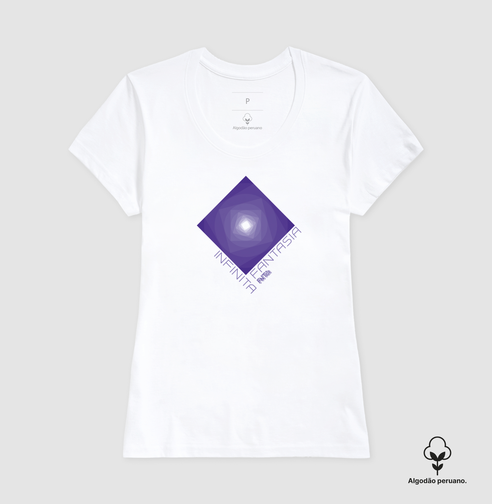 T-SHIRT "INFINITA FANTASIA" / ROXO ESTAMPA MÉDIA (ALGODÃO PERUANO)