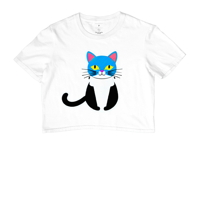Camiseta Reserva Ink Cropped - Gatinho da Cara Azul