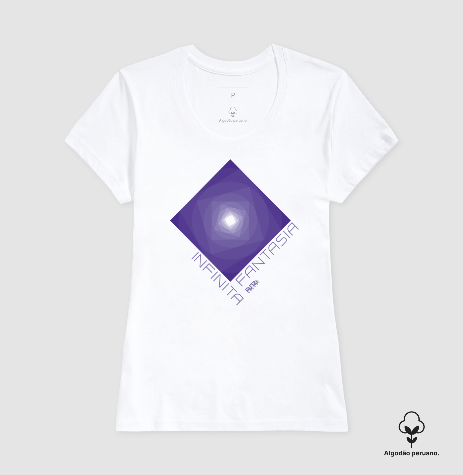 T-SHIRT "INFINITA FANTASIA" / ROXO ESTAMPA GRANDE (ALGODÃO PERUANO)