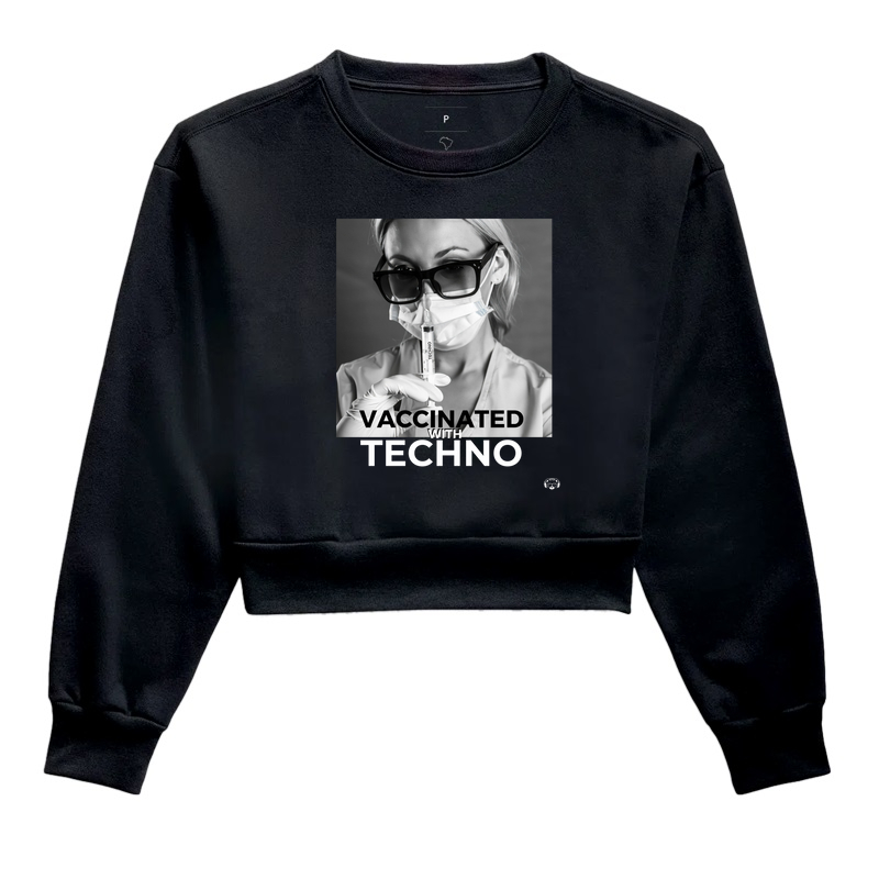 Moletom Cropped Vaccinated with Techno