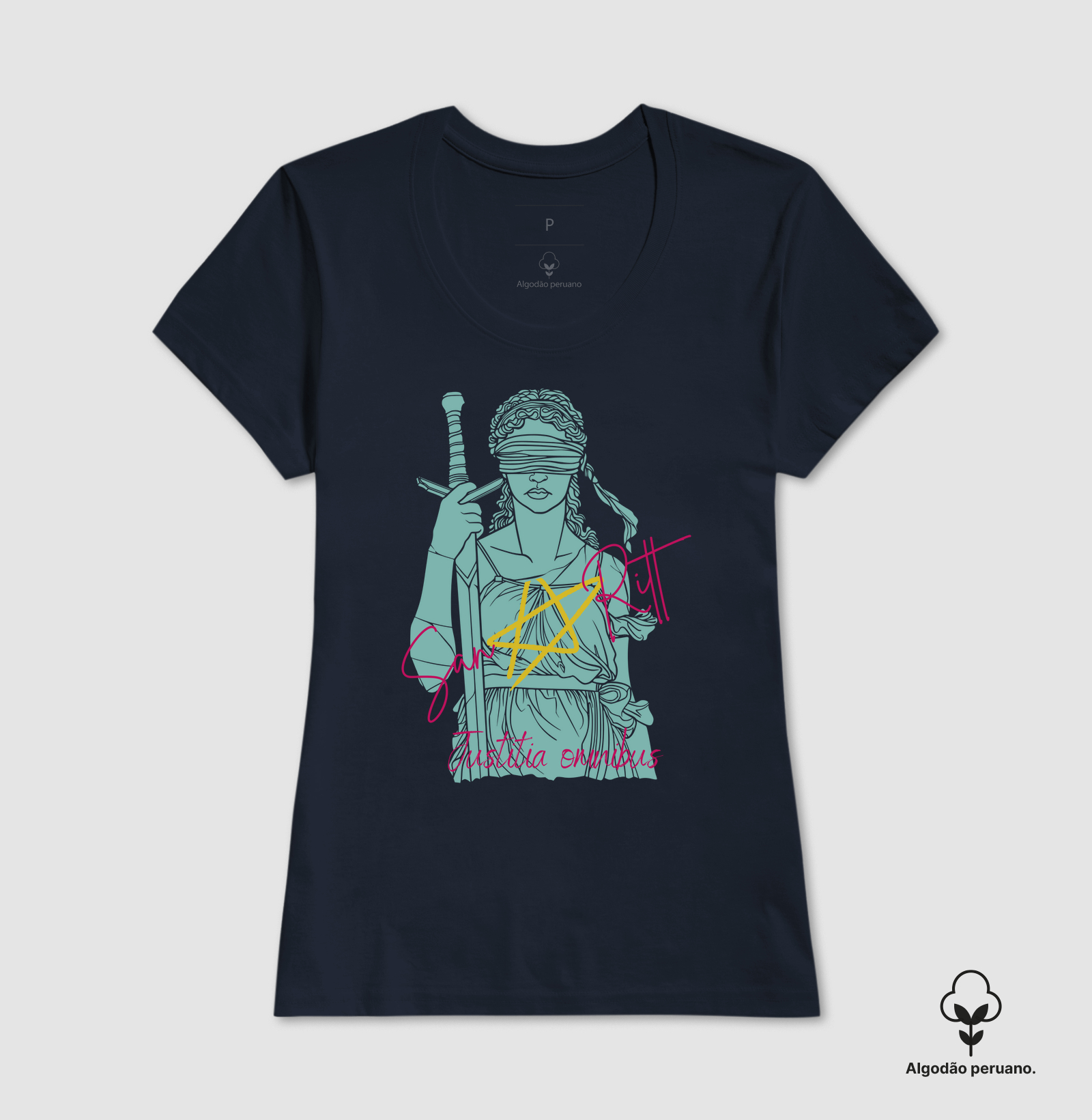 Camiseta Algodão Peruano S★R Feminina Justitia