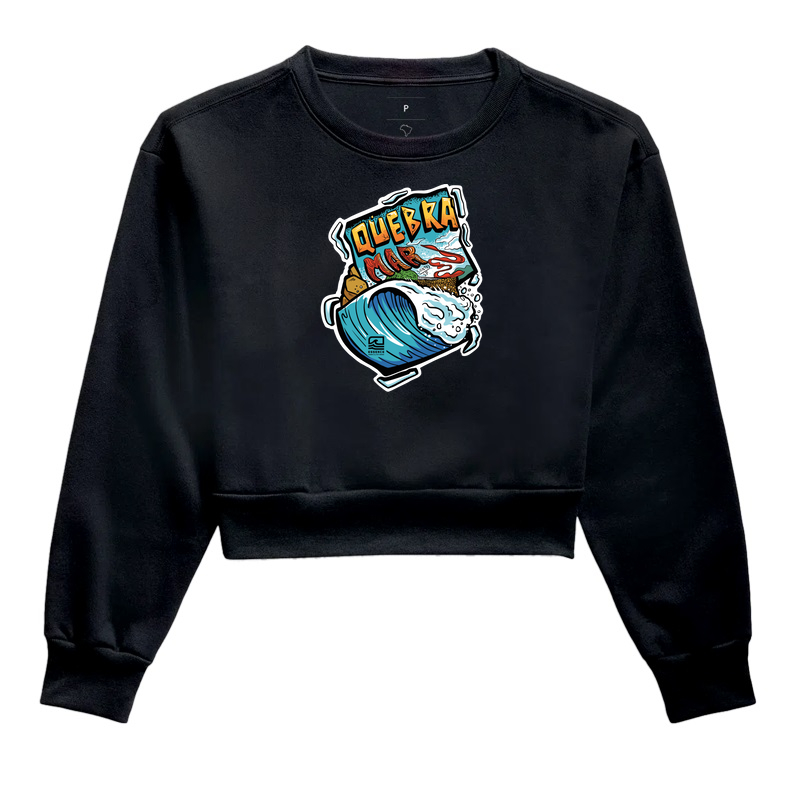 Moletom Cropped Quebra Mar Graffiti - Cor