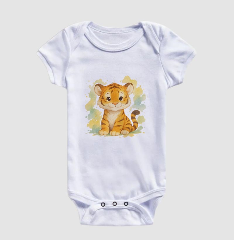 Tigre - estilo aquarela (body bebê)