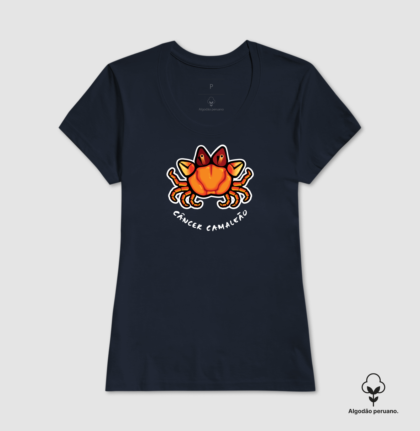 Camiseta Premium Feminina Camaleão Signos - Câncer - Algodão Pima