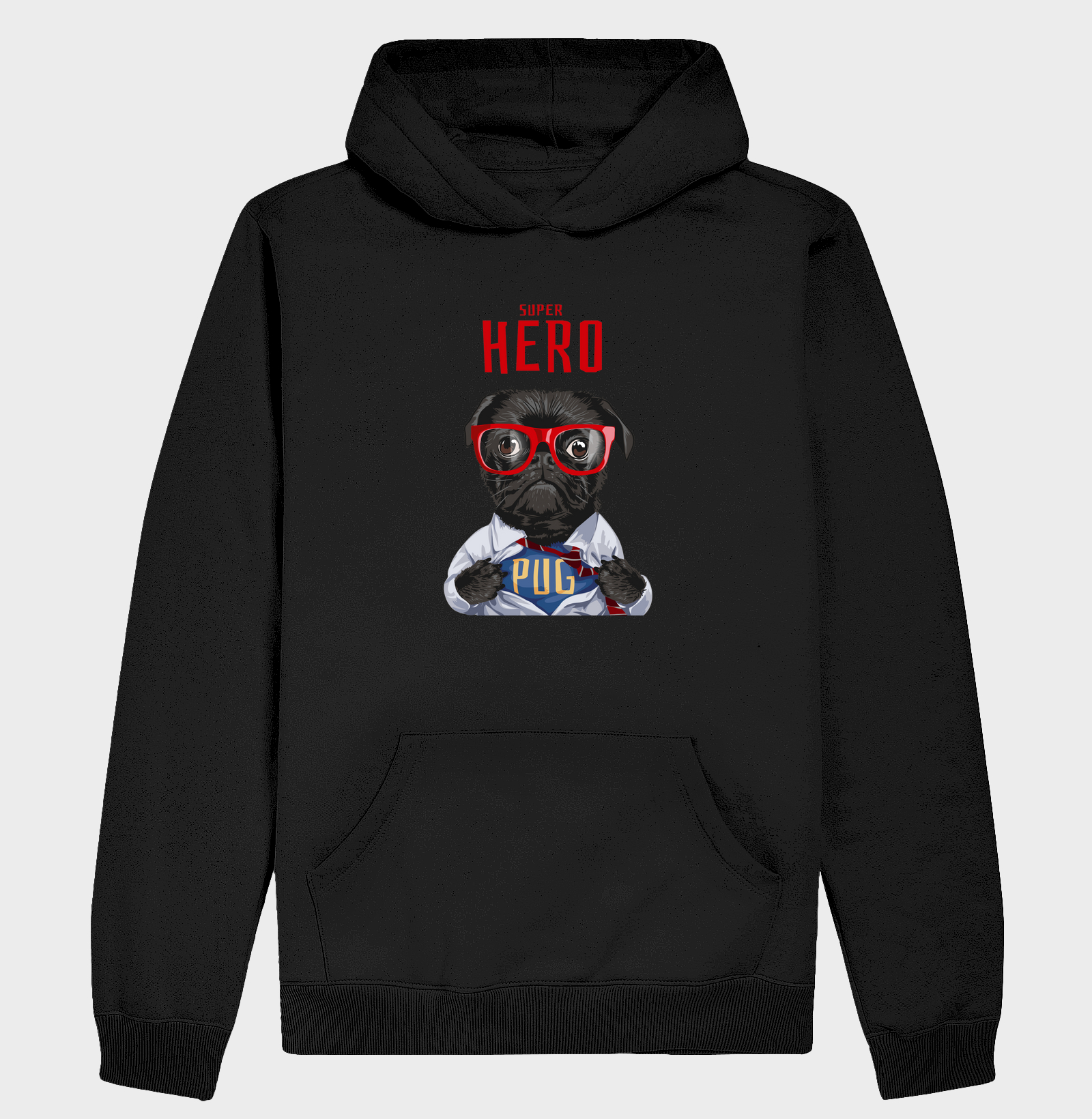 Moletom Hoodie Super Hero Pug